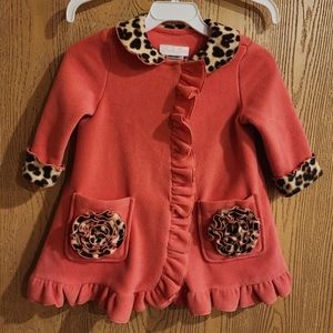 18m Pink ruffle & leopard 🐆 coat